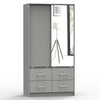 Better Home Products W44-M-LGRY Sarah Double Sliding Door Armoire With Mirror In Light Gray