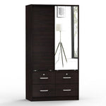 Better Home Products W44-M-TOB Sarah Double Sliding Door Armoire With Mirror In Tobacco