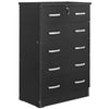 Better Home Products WC5-BLK Cindy 5 Drawer Chest Wooden Dresser With Lock In Black