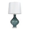 Benzara Glass Table Lamp with Translucent Onion Design Base, Blue