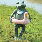 SPI Home 33470 Aluminum Beach Buddy Frog Sculpture - Garden Decor