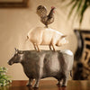 SPI Home Aluminum  American Folk Art Trio - Chicken, Pig, Cow Decorative Figurine