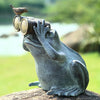 SPI Home Frog Spectator with Bird Garden Sculpture