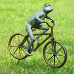 SPI Home Frog on Bicycle Garden Sculpture