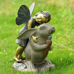 SPI Home Happiness Garden Sculpture (fairy & rabbit)
