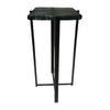 Sagebrook Home 18403 Metal, 22" Thick Glass Top Side Table, Black Kd
