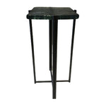 Sagebrook Home 18403 Metal, 22" Thick Glass Top Side Table, Black Kd