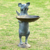 Whimsical Pig Birdfeeder – Metal Garden Sculpture with Wings & Bowl