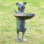SPI Home Winged Pig Birdfeeder – 18" Tall Whimsical Metal Garden Sculpture with Bowl Feeder