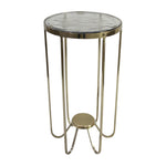 Sagebrook Home 18396 Metal, 22" Side Table Glass Top, Gold