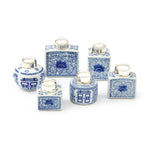 Two's Company 3452 Canton Collection Set of 6 Tea Jars with Nickel-Plated Lid