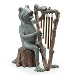 SPI Home Frog and Harp Tube Windchime/Garden Sculpture