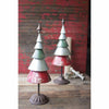 Kalalou CMN1203 Set Of Two Galvanized Red And Green Metal Trees
