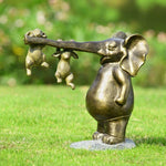 SPI Home 34650 Elephant & Rabbits Garden Sculpture - Garden Decor