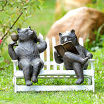 SPI Home Hipster Bears on Bench Garden