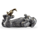 SPI Home Puppy Play Garden Sculpture Dog and Duckling