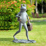 SPI Home 34868 Suave Shopper Frog Garden Sculpture - Garden Decor