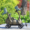 SPI Home 34893 Barnyard Racer Pull Along (Horse, Duck & Chickens) Sculpture - Garden Decor