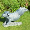 SPI Home 34898 Aluminum Fetch! Bulldog Garden Sculpture - Garden Decor