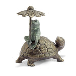 SPI Home 34918 Ride Sharing Frog and Turtle Garden Statue - Garden Decor