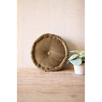 Kalalou NRV2141 Round Velvet Cushion Avocado