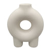 Sagebrook Home 17419-05 Ceramic, 7" Donut Footed Vase, Cotton