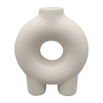 Sagebrook Home 17419-05 Ceramic, 7" Donut Footed Vase, Cotton