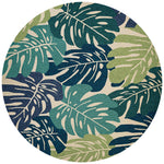 Couristan Covington Monstera 7'10" X 7"10" Round Indoor/Outdoor  Contemporary Rug