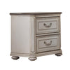 Benzara 2 Drawer Cottage Nightstand with Drop Handles and Bun Feet, White and Brown