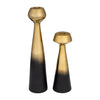 Sagebrook Home 17488 Metal, Set of 2 9/13", Ombre Candle Stand, Black/Gold
