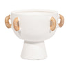 Sagebrook Home 18045-02 Terracotta, 11" Eared Bowl On Stand Vase, White