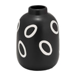 Sagebrook Home 17937-03 Ceramic, 9" Funky Bubble Flower Vase, Black/White