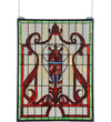 Meyda Lighting 36196 18"W X 24"H Baroque Vase Stained Glass Window Panel