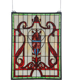 Meyda Lighting 36196 18"W X 24"H Baroque Vase Stained Glass Window Panel