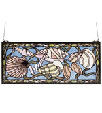 Meyda Lighting 36431 24"W X 10"H Seashell Stained Glass Window Panel