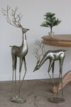 Kalalou CHE1070 Antique Silver Metal Holiday Deer Set of 2