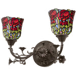 Meyda Lighting 36911 19"W Red Rosebud 2 LT Wall Sconce