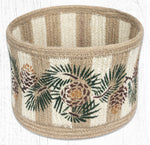 Earth Rugs RNB-01 Pinecone Natural Rope Braided Basket 9``x7``