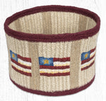 Earth Rugs RNB-02 Primitive Star Flag Natural Rope Braided Basket 9``x7``