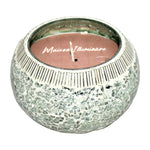 Sagebrook Home 80250-02 5" 19 Oz Santal Vanilla Mosaic Candle, Silver