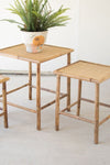 Kalalou CNMR1040 Set Of Three Square Nesting Bamboo Tables