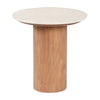 Sagebrook Home 18384 19" Solid Acacia Wood, Travertine Side Tble, Brwn, Kd