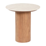 Sagebrook Home 18384 19" Solid Acacia Wood, Travertine Side Tble, Brwn, Kd