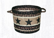 Earth Rugs UBP-313 Black Stars Printed Utility Basket 13``x9``