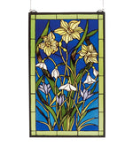 Meyda Lighting 38738 15"W X 25"H Spring Bouquet Stained Glass Window Panel
