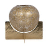 Sagebrook Home 18514-01 Glass, 8" Hurricane Orb, Clear/Gold