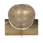 Sagebrook Home 18514-01 Glass, 8" Hurricane Orb, Clear/Gold