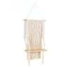 Sagebrook Home 16667-01 Wood, 18" Macrame Wall Shelf, Ivory