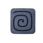 Benzara Sandstone Wall Decor with Square Spiral Design, Gray and Black