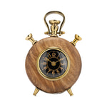 Sagebrook Home 17200-02 Wood, 8" Antique Table Clock, Brown